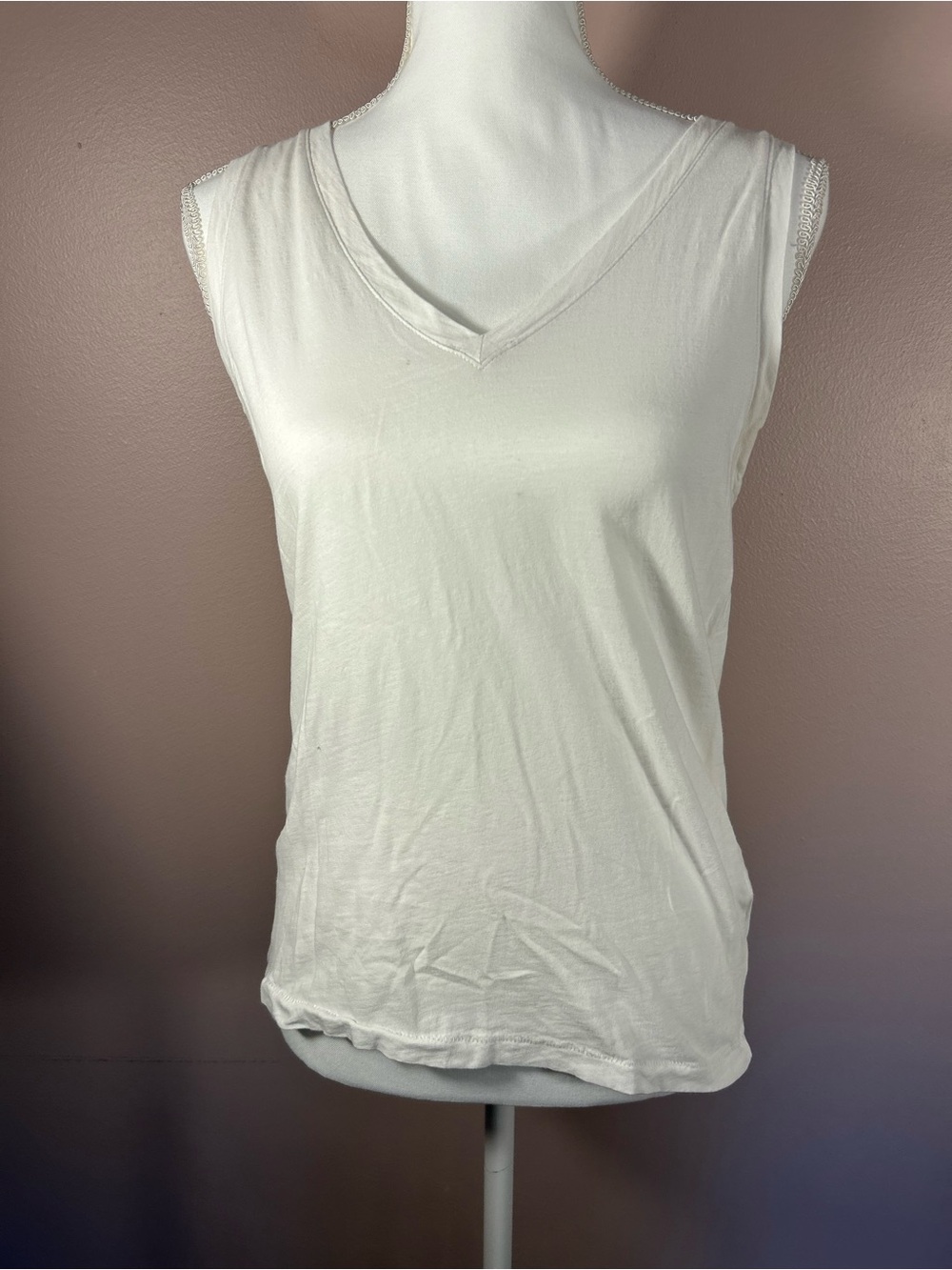 Madewell Classic V-Neck White Tank Top